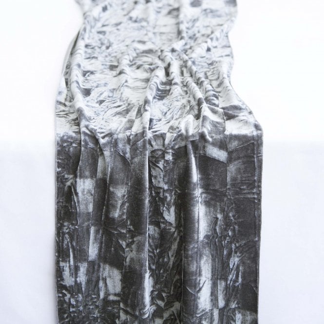 Crushed Velvet Table Runner Platinum 35cm x 275cm