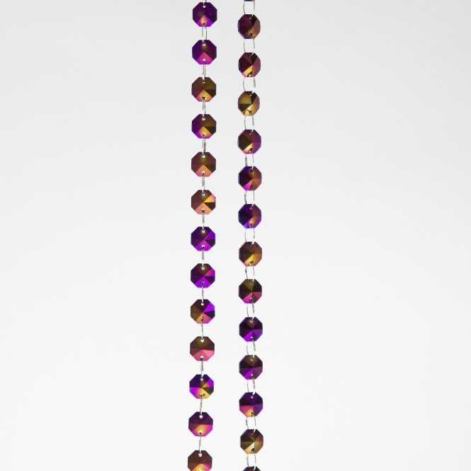 Crystal Garland Strand Purple/Gold 14mm