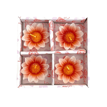 Daisy Glitter Floating Candle 4 Pack No8 D