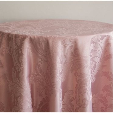 Damask 132 Tablecloth Blush Pink