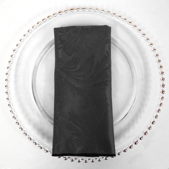 Damask Napkins Black