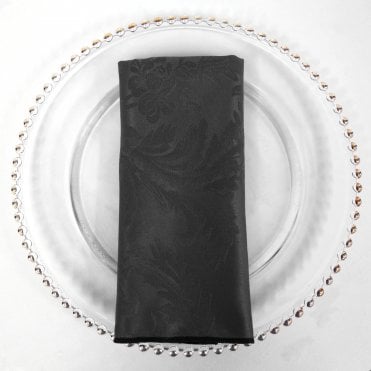 Damask Napkins Black