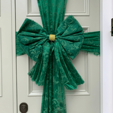Decor Essentials Door Bow Flock Dark Green