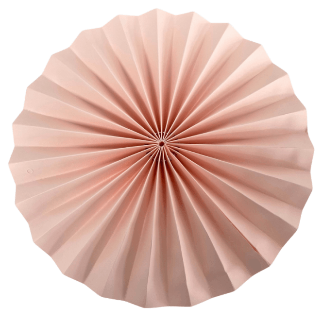 Decorative Light Pink Fans Full 30cm - Pack Of 6