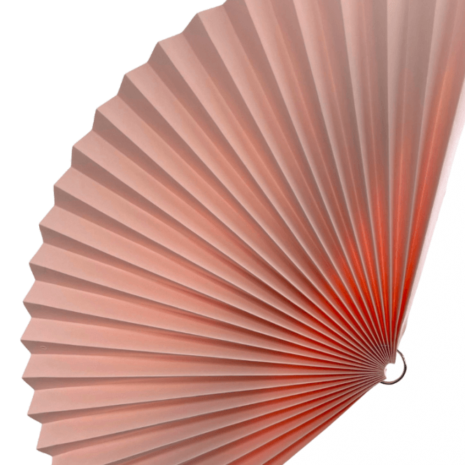 Decorative Light Pink Fans Half 40cm - Pack Of 6