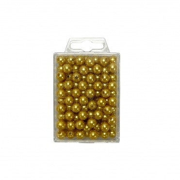 Decorative Pearl Beads Gold 10mm