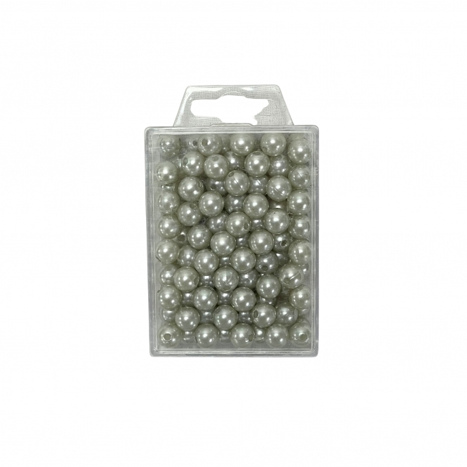 Decorative Pearl Beads Silver 10mm