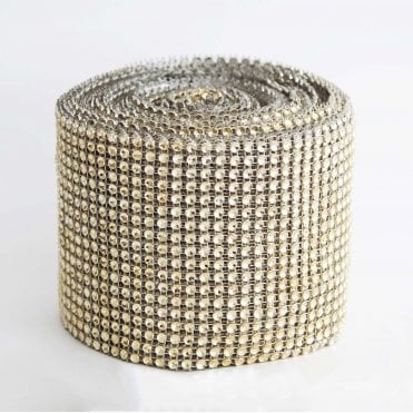 Diamante Mesh Rolls Gold