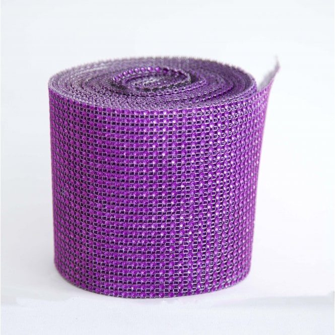 Diamante Mesh Rolls Purple