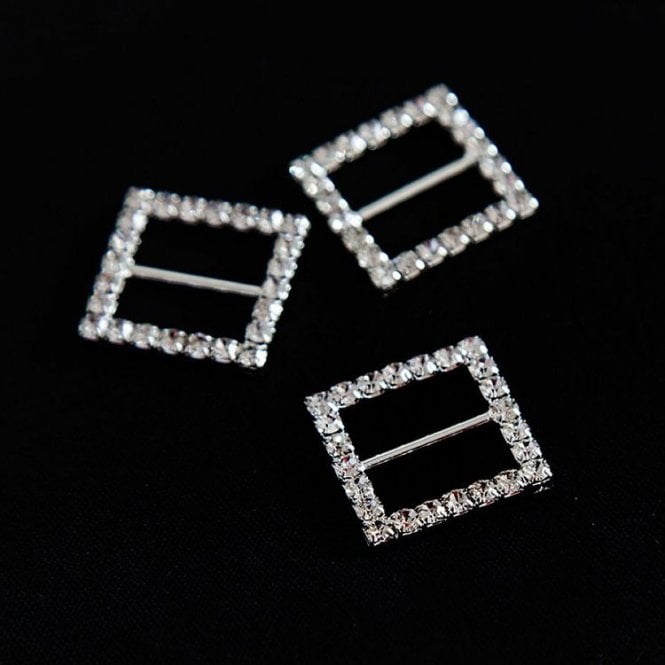 Diamante Square Buckles 10Pck Tx1086