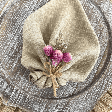 Dried Flower Napkin Tie 6 Pack Fuschia 03
