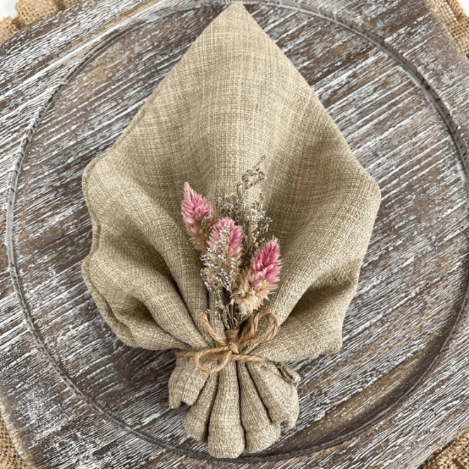 Dried Flower Napkin Tie 6 Pack Light Pink 02