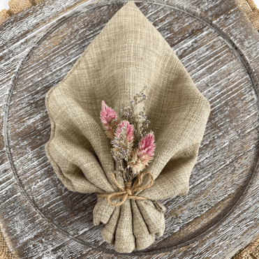 DÉCOR ESSENTIALS Dried Flower Napkin Tie 6 Pack Light Pink 02