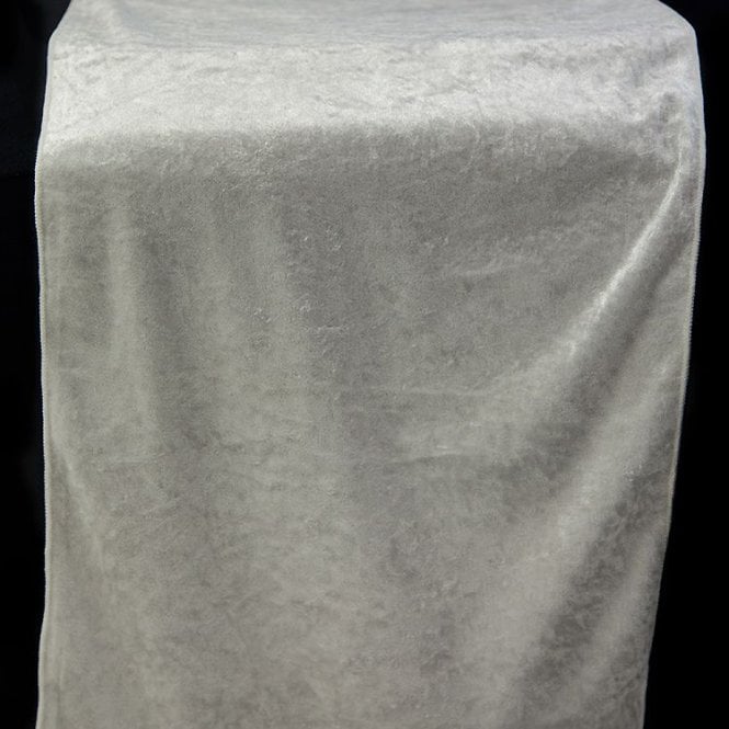 Crushed Velvet Table Runners Ivory 35cm X 275cm