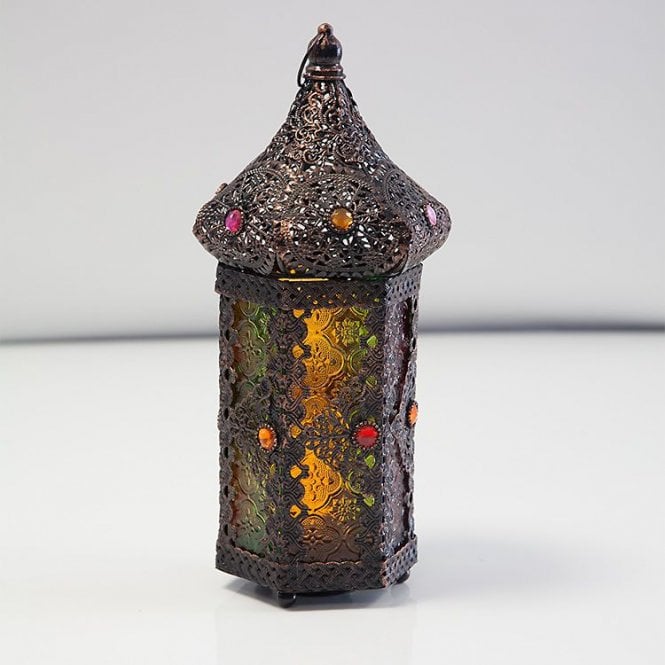 Moroccan Lantern With Colored Glass Xyf110