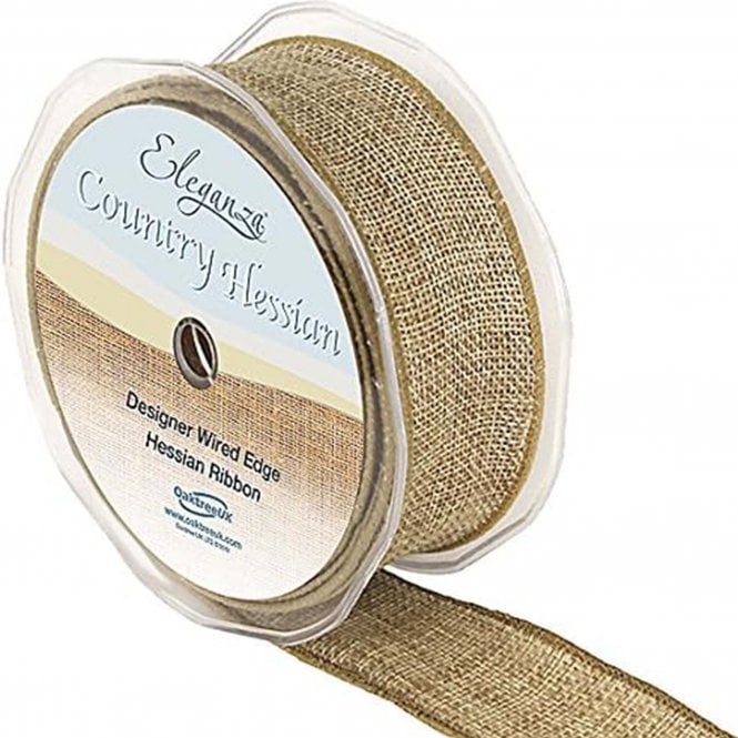 Eleganza Country Hessian Ribbon Natural 38mm x 10m