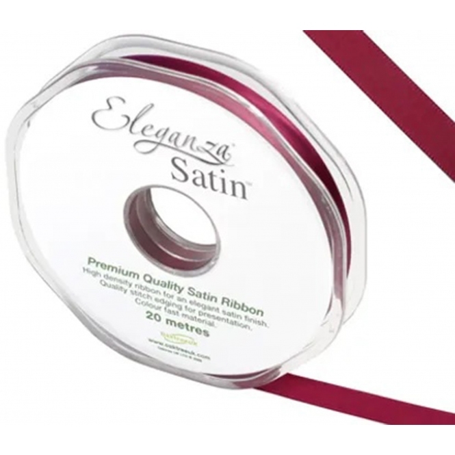  Double Faced Satin Ribbon Burgundy 10mm x 20m