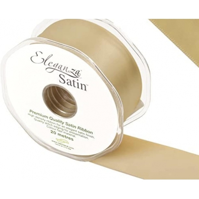 Eleganza Double Faced Satin Ribbon Gold 38mm x 20m