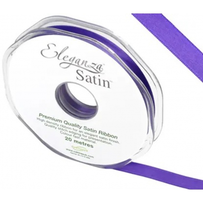  Double Faced Satin Ribbon Purple 10mm x 20m