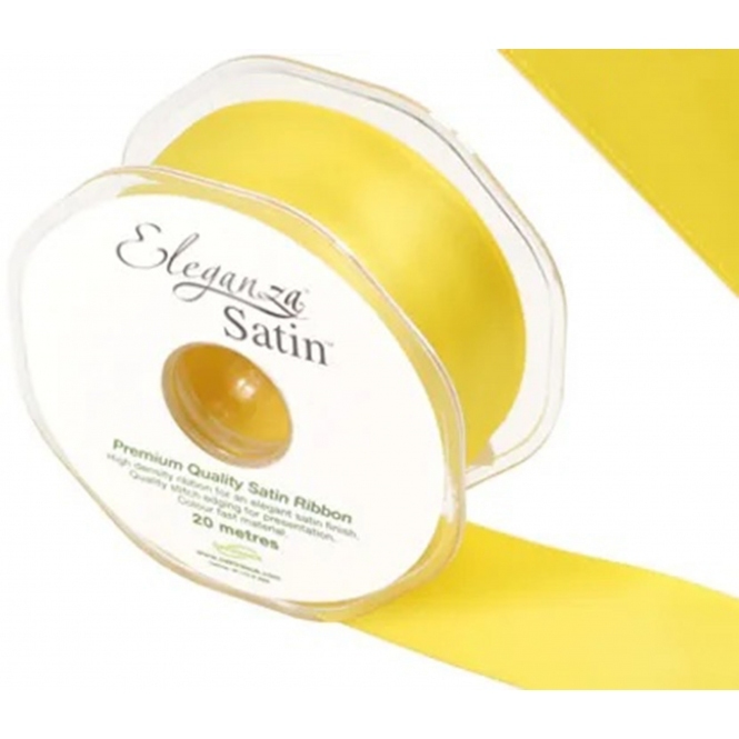Eleganza Double Faced Satin Ribbon Yellow 38mm x 20m