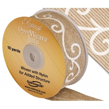 Eleganza Open Weave Filigree Print Natural 38mm x 10m