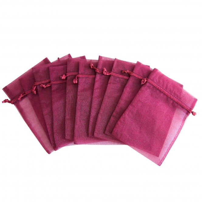 Eleganza Organza Favour Bags Aubergine Pack of 10