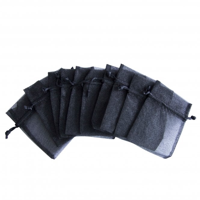  Organza Favour Bags Black Pack of 10