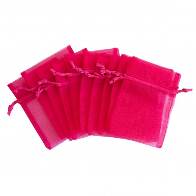  Organza Favour Bags Deep Cerise Pack of 10
