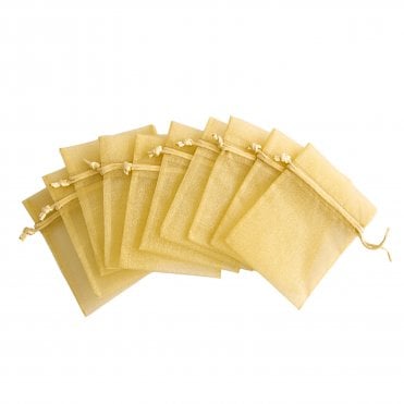 Eleganza Organza Favour Bags Gold Pack of 10