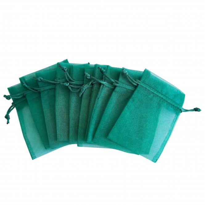  Organza Favour Bags Hunter Green Pack of 10