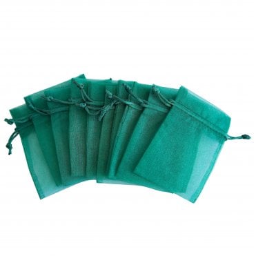 Eleganza Organza Favour Bags Hunter Green Pack of 10