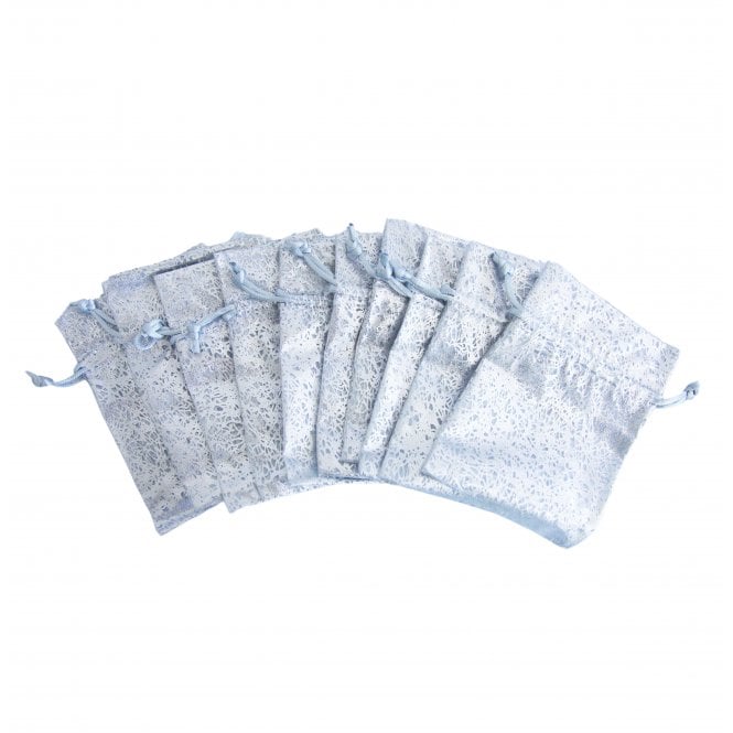  Organza Favour Bags Silver Bullion Pack of 10