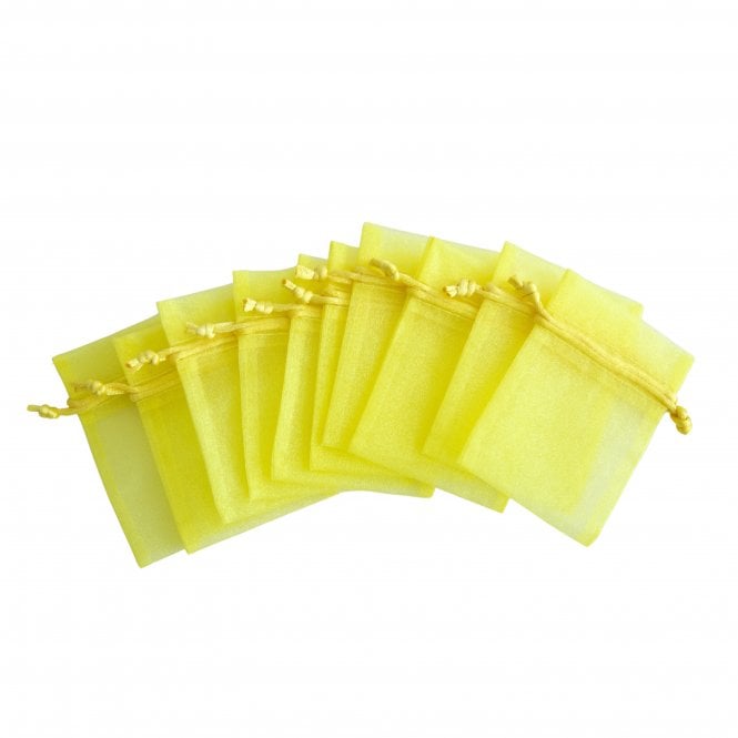 Organza Favour Bags Yellow Pack of 10