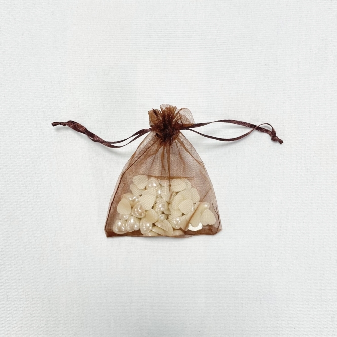 Essential Sheer Organza favour Bags Chocolate 9x12cm - Pack of 100