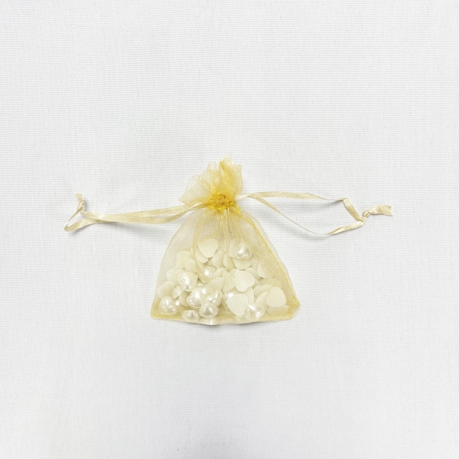 Essential Sheer Organza Favour Bags Gold 9x12cm - Pack of 100