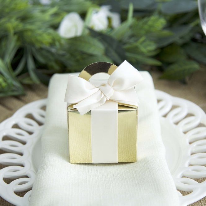Favour Boxes Square Gold 10 Pack