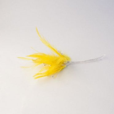 Feathers With Diamantes Yellow