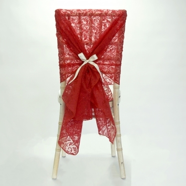 Flock Organza Hoods Red - Pack of 100