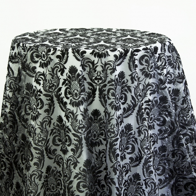 Flock Organza Overlay Black/White
