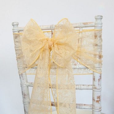 Flock Organza Sash Gold - Pack of 100