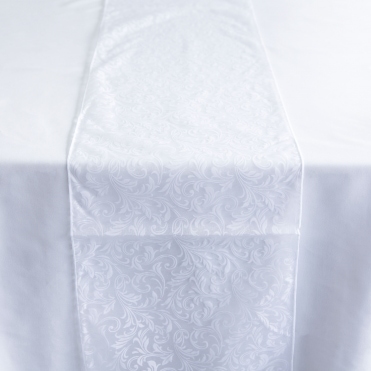 Flock Organza Table Runners White - Pack of 10