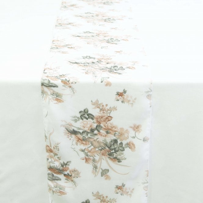 Floral Chiffon Table Runner Pink
