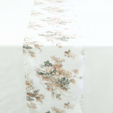 Floral Chiffon Table Runner Pink