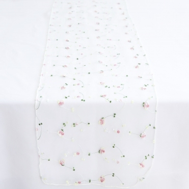 Floral Embroided Table Runner