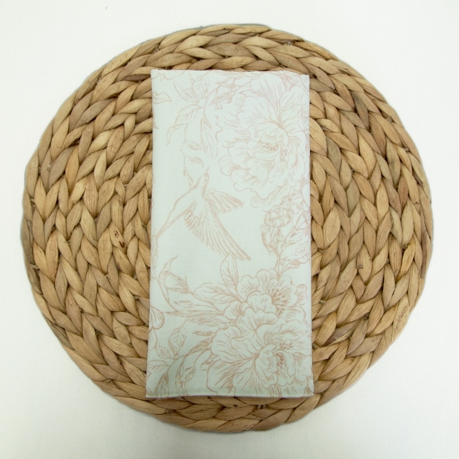 Flutter and Bloom Print Napkin Pale Pink