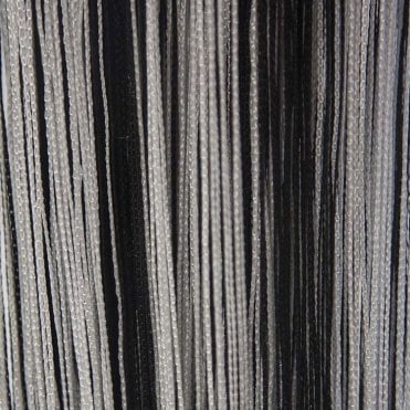 Fringe Curtains White/Black