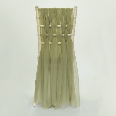 Georgette Chiffon Drape Weave Set of 4 Dark Sage