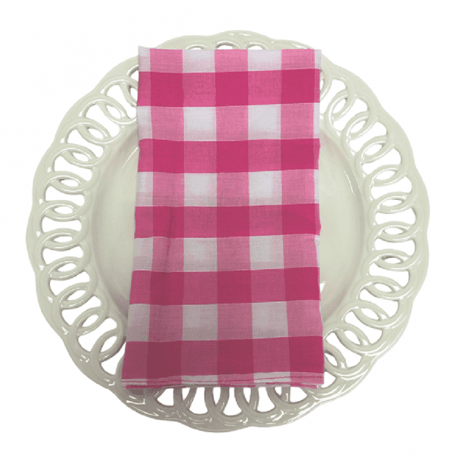 Gingham Napkin Pink