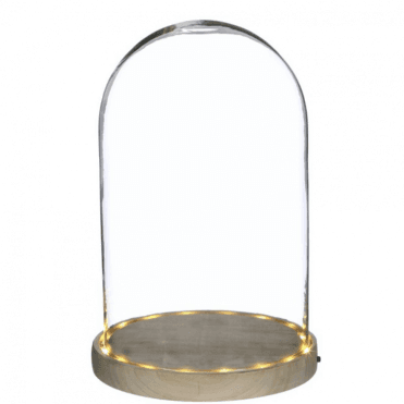 Glass Bell Jar 25.5cm With Led Base