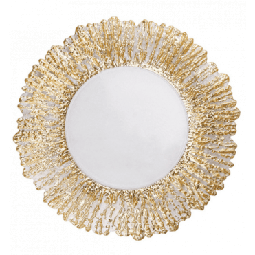 Glass Charger Plate Gold Shell Design